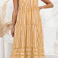 "Nedda" Gestreiftes Designer-Kleid