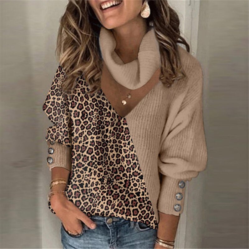 "Britta" Pullover mit Leopardenmuster