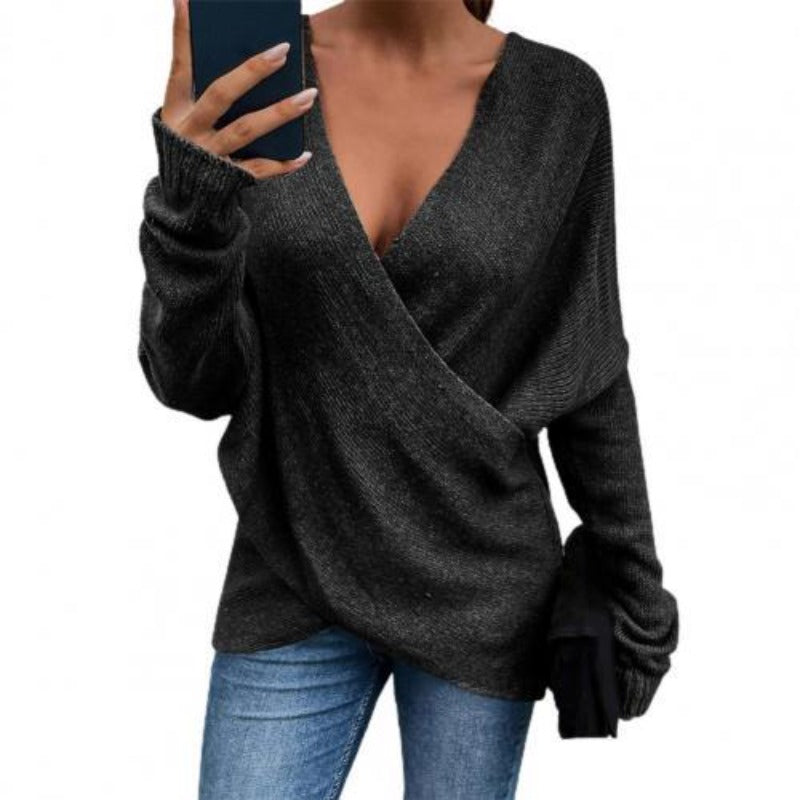 "Emma" Eleganter Überschlagpullover