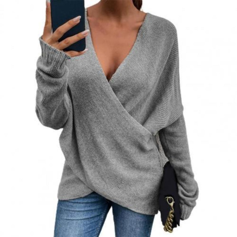 "Emma" Eleganter Überschlagpullover