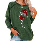 Weihnachts-Sweatshirt mit Weinglas-Print