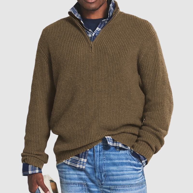 Zachariah - Stylischer Pullover mit halbem Reißverschluss für Männer