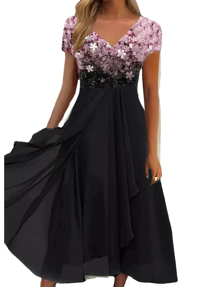 Dorothy - Florale Eleganz Midi Spitzenkleid