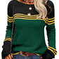 Damen Modischer Streifen-Pullover