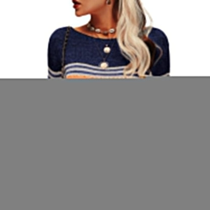 Damen Modischer Streifen-Pullover