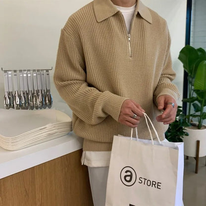 Kent - Pullover mit halbem Reißverschluss