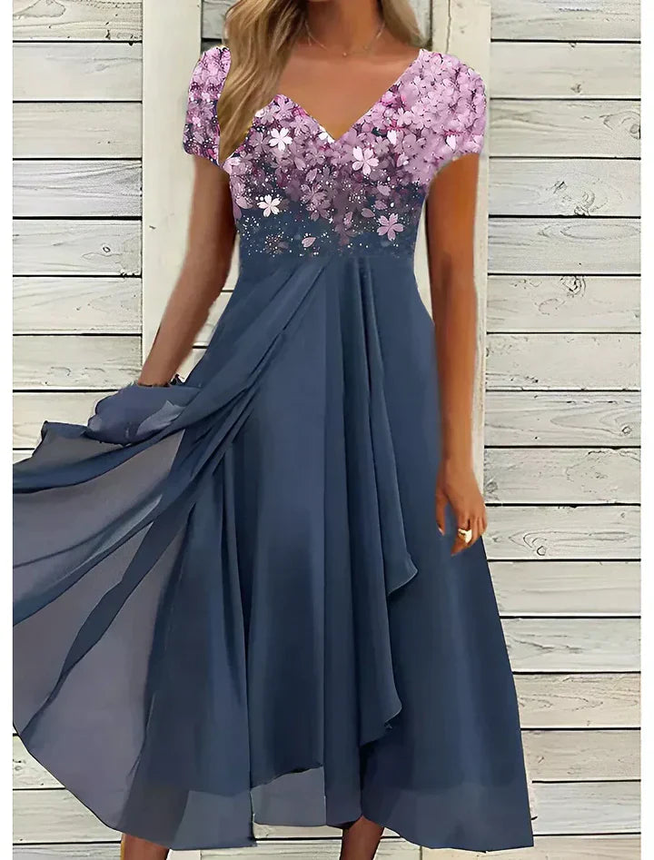 Dorothy - Florale Eleganz Midi Spitzenkleid